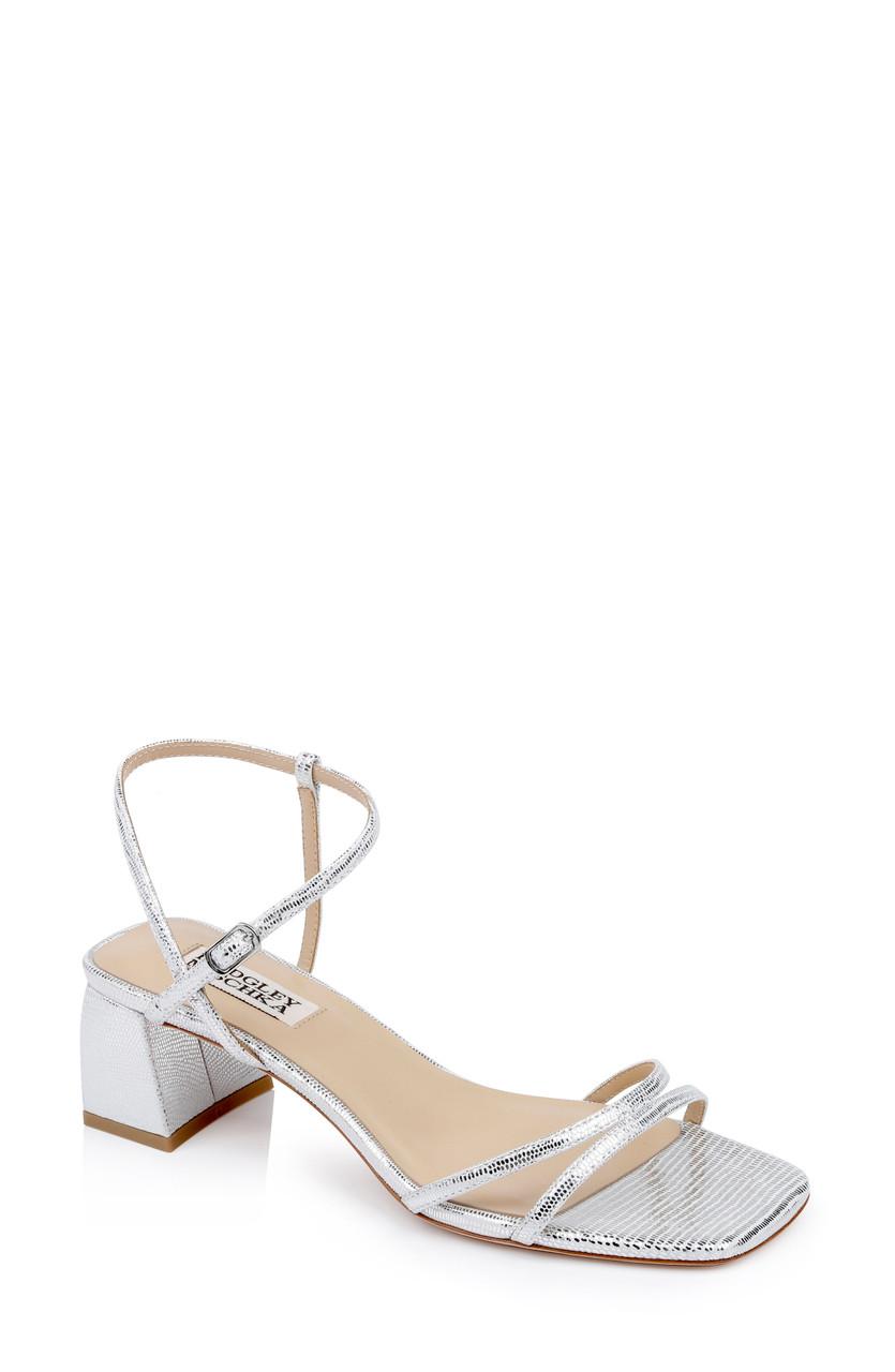 Carlota Textured Block-Heeled Sandals by BADGLEY MISCHKA