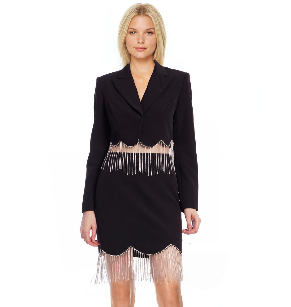 Courtney Cropped Fringe Blazer by BADGLEY MISCHKA