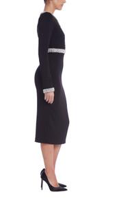 Crepe Long Sleeve Below the Knee Sheath Dress by BADGLEY MISCHKA