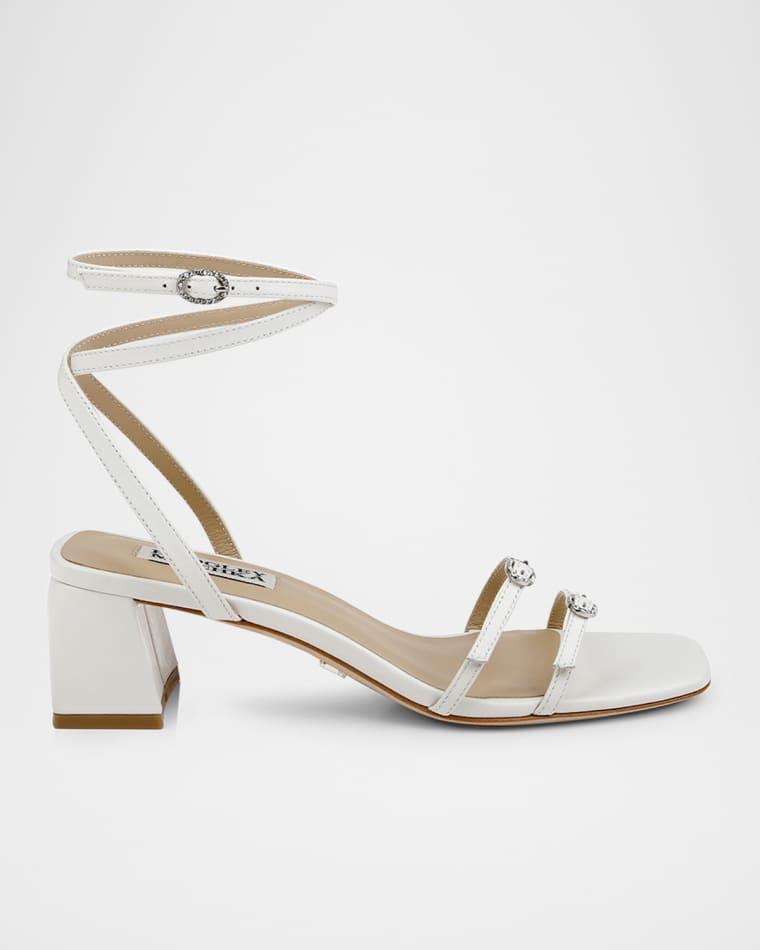 Dania Ankle-Strap Buckle Leather Sandals by BADGLEY MISCHKA Dania Ankle-Strap Buckle Leather Sandals by BADGLEY MISCHKA