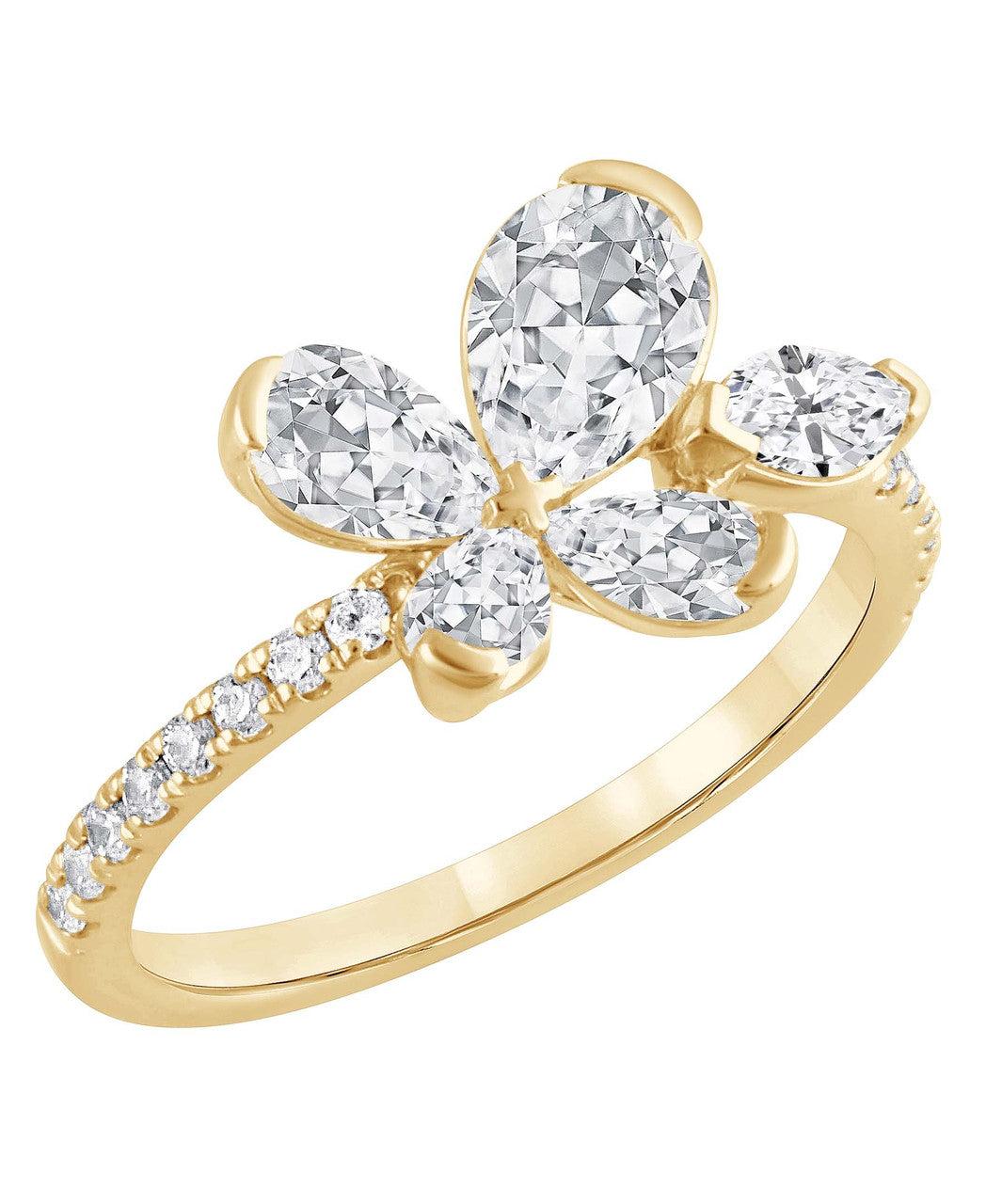 Diamond Butterfly Ring by BADGLEY MISCHKA