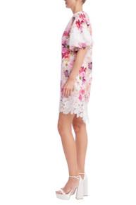 Floral Embroidered Lace V-Neck Mini Dress by BADGLEY MISCHKA Floral Embroidered Lace V-Neck Mini Dress by BADGLEY MISCHKA
