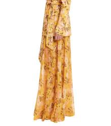 Floral Georgette Wide-Leg Pants by BADGLEY MISCHKA
