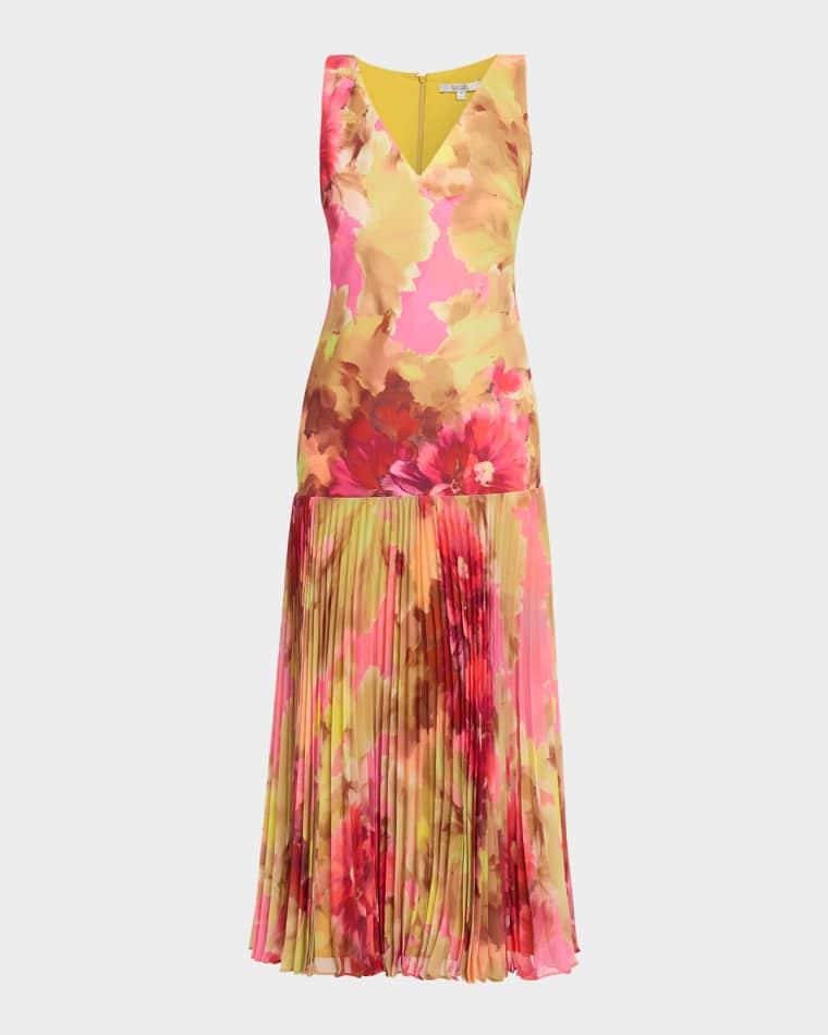Floral-Print Drop Waist Midi Dress by BADGLEY MISCHKA