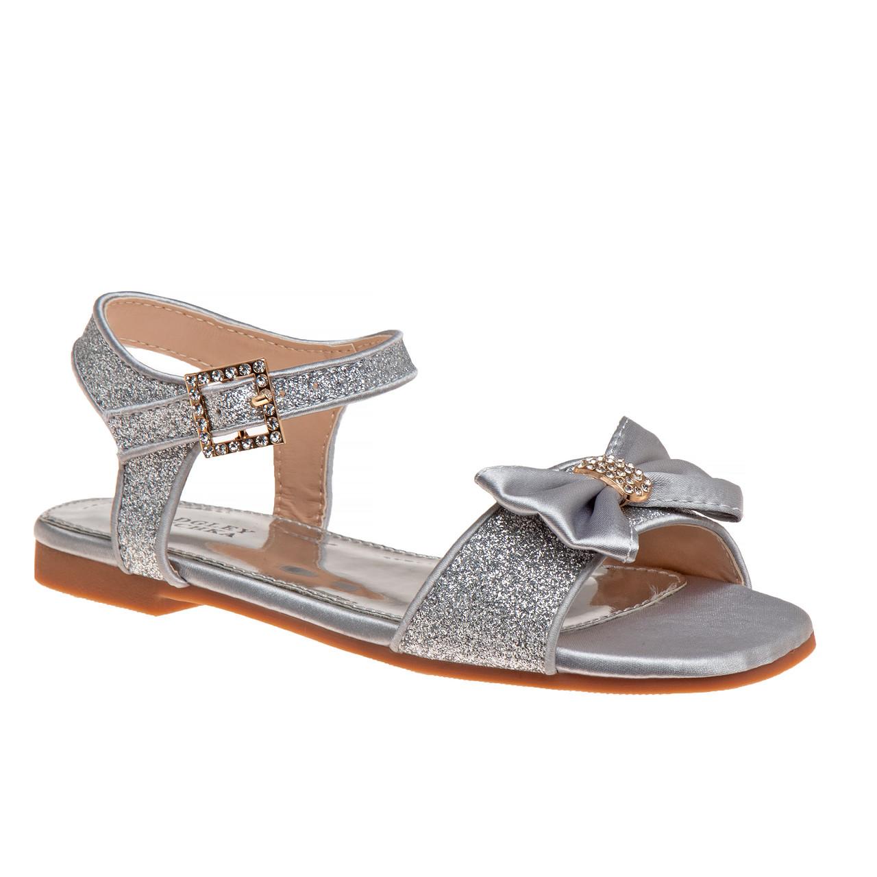 Girls’ Open-Toe Glitter & Bow Sandals by BADGLEY MISCHKA Girls’ Open-Toe Glitter & Bow Sandals by BADGLEY MISCHKA