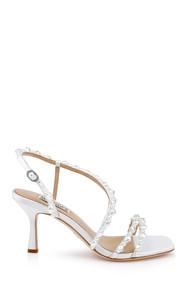 Gretta Pearl Strappy Mid Heel Sandals by BADGLEY MISCHKA