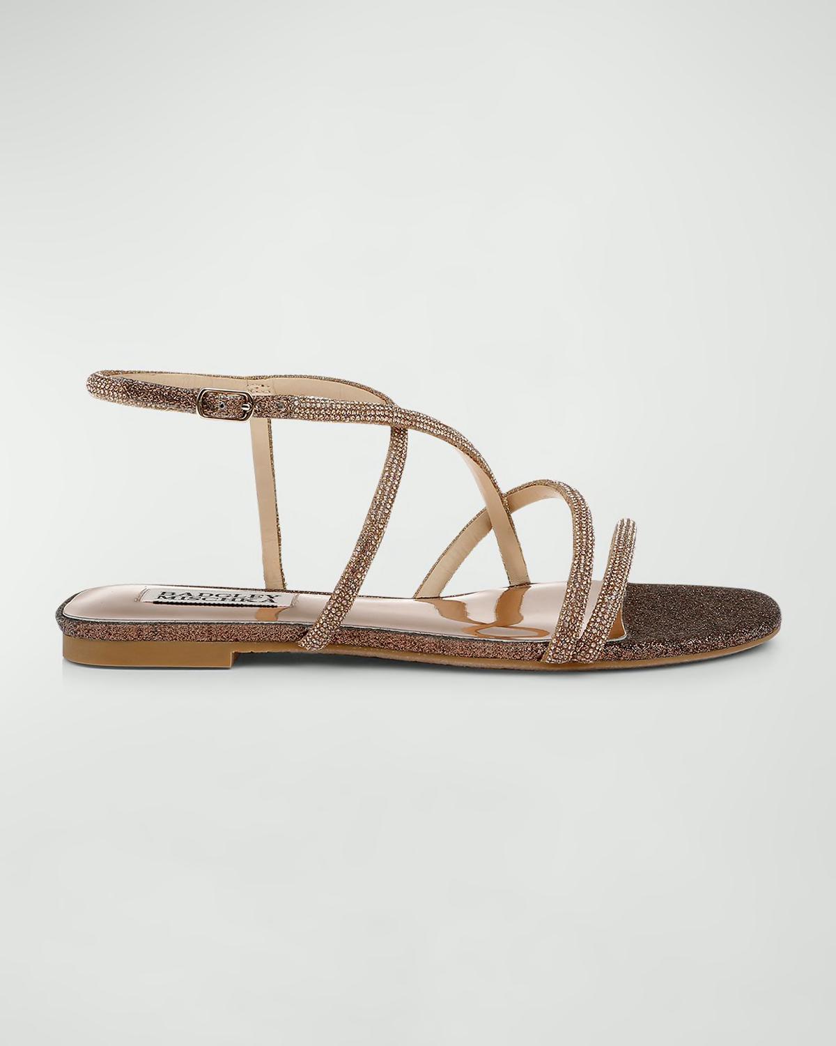 Ivie Strass Strappy Flat Sandals by BADGLEY MISCHKA