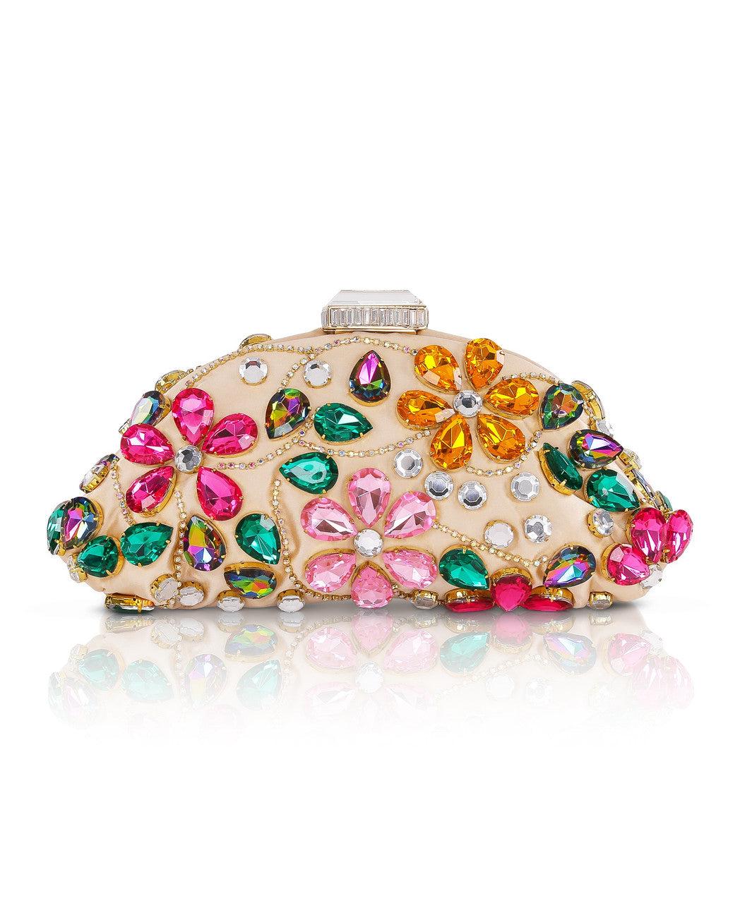 Jem Crystal Floral Clutch by BADGLEY MISCHKA