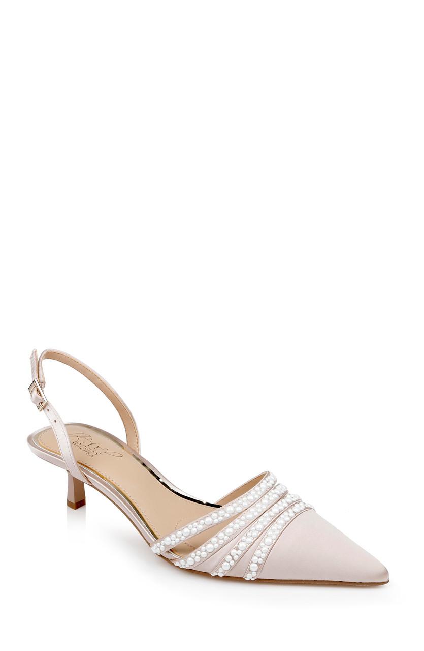 Katalina Bejeweled Slingback with Kitten Heel by BADGLEY MISCHKA