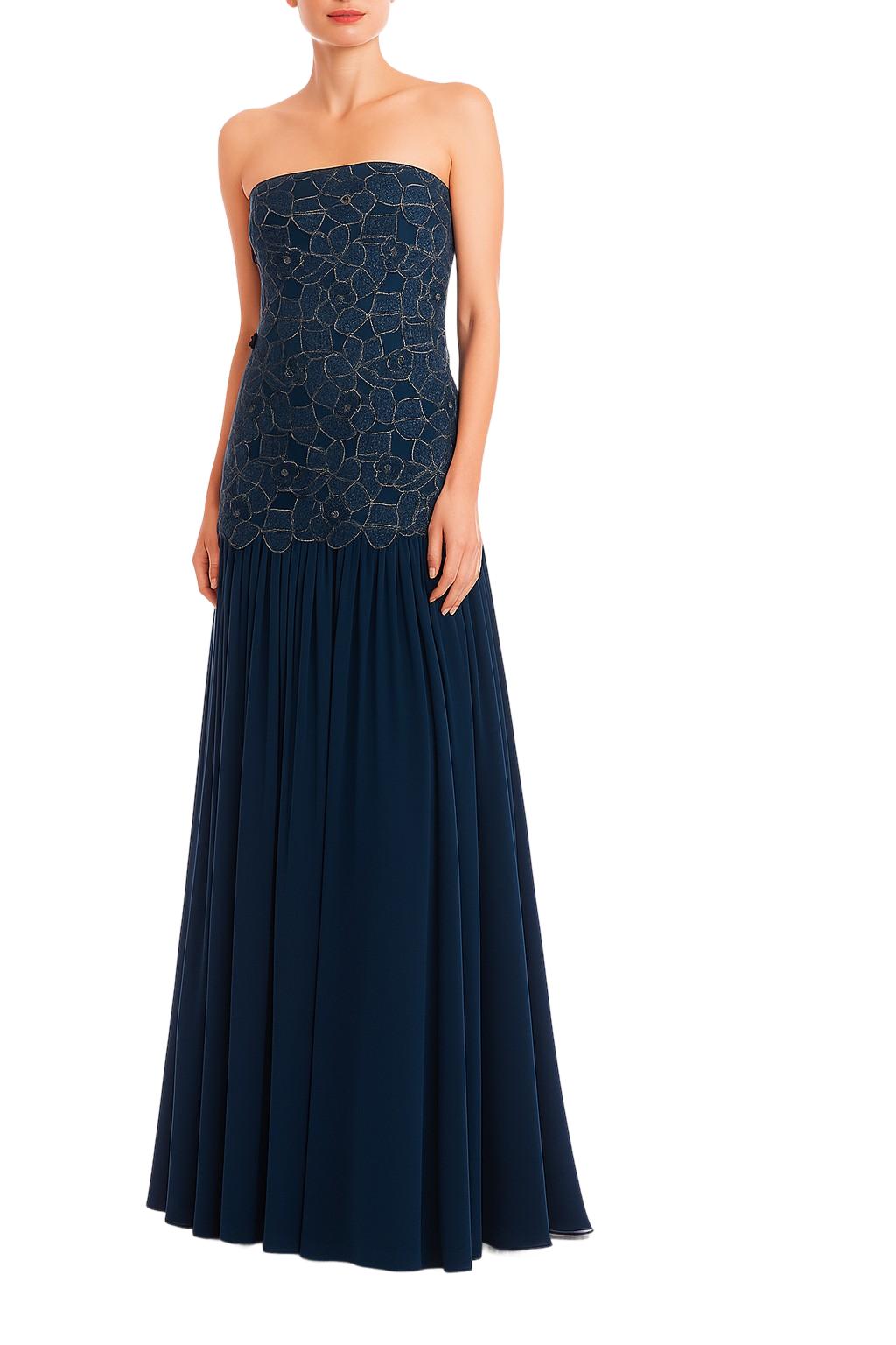 Lace Corset Bodice Dropwaist Gown by BADGLEY MISCHKA