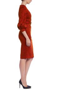 Laser-Cut Belted Sheath Dress by BADGLEY MISCHKA