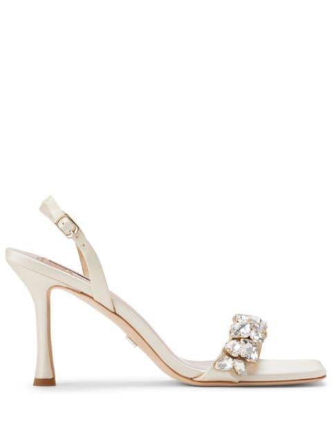 Leanna 85mm crystal sandals by BADGLEY MISCHKA