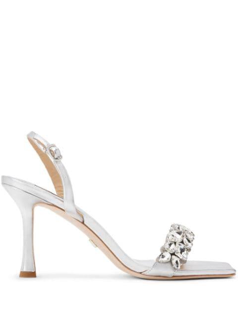 Leanna 85mm crystal sandals by BADGLEY MISCHKA