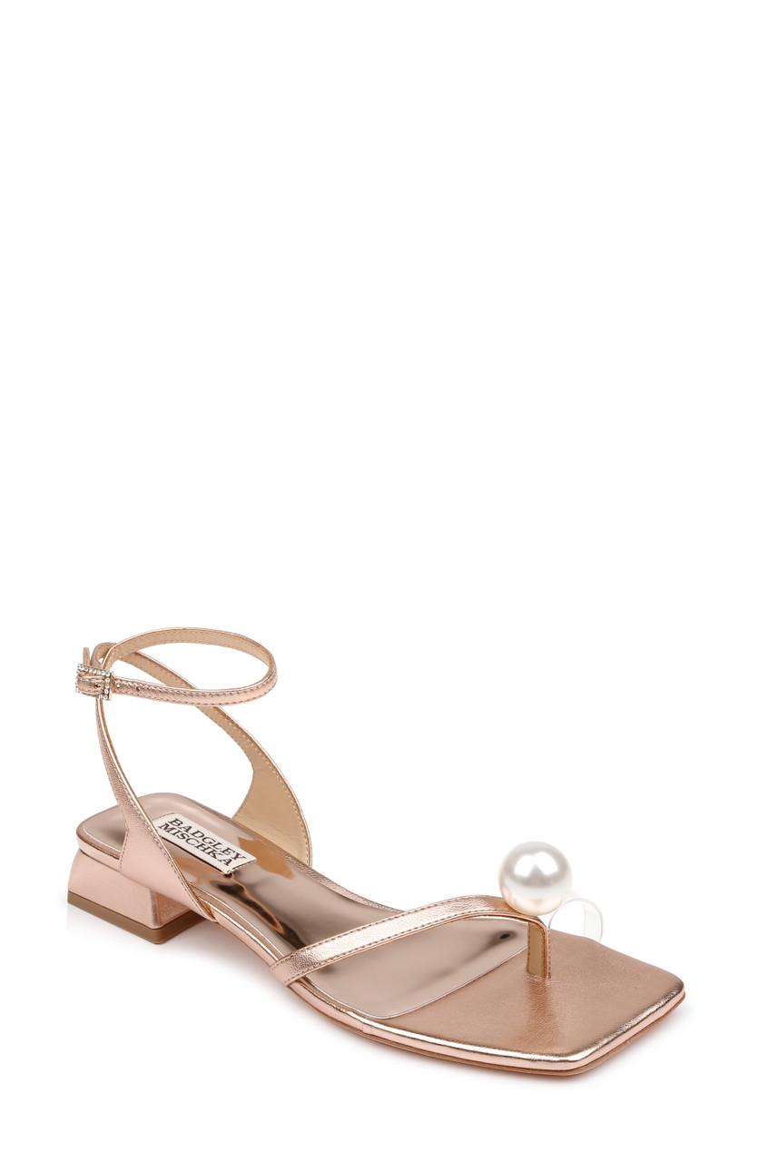Lola Pearl Toe Sandal with Block Heel by BADGLEY MISCHKA