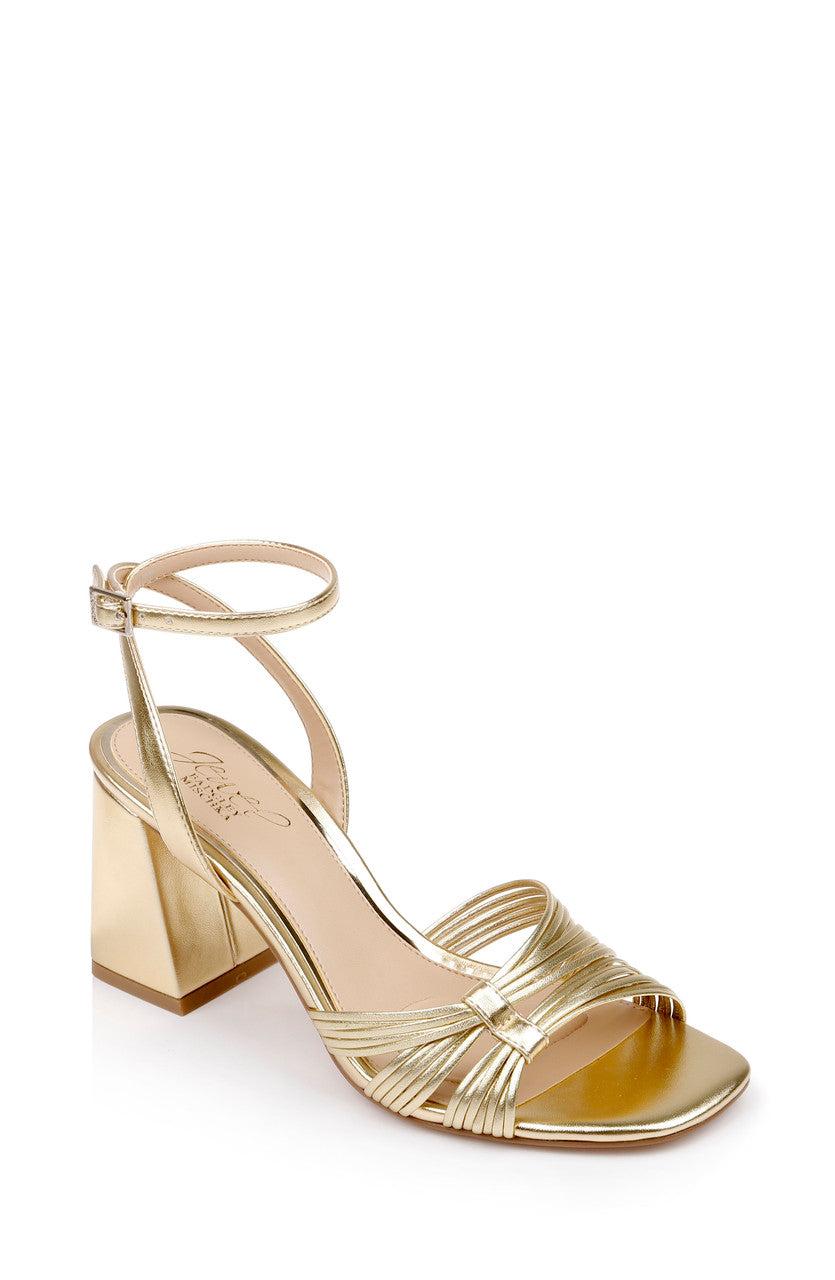 Michelle Metallic Strappy Block Heels by BADGLEY MISCHKA
