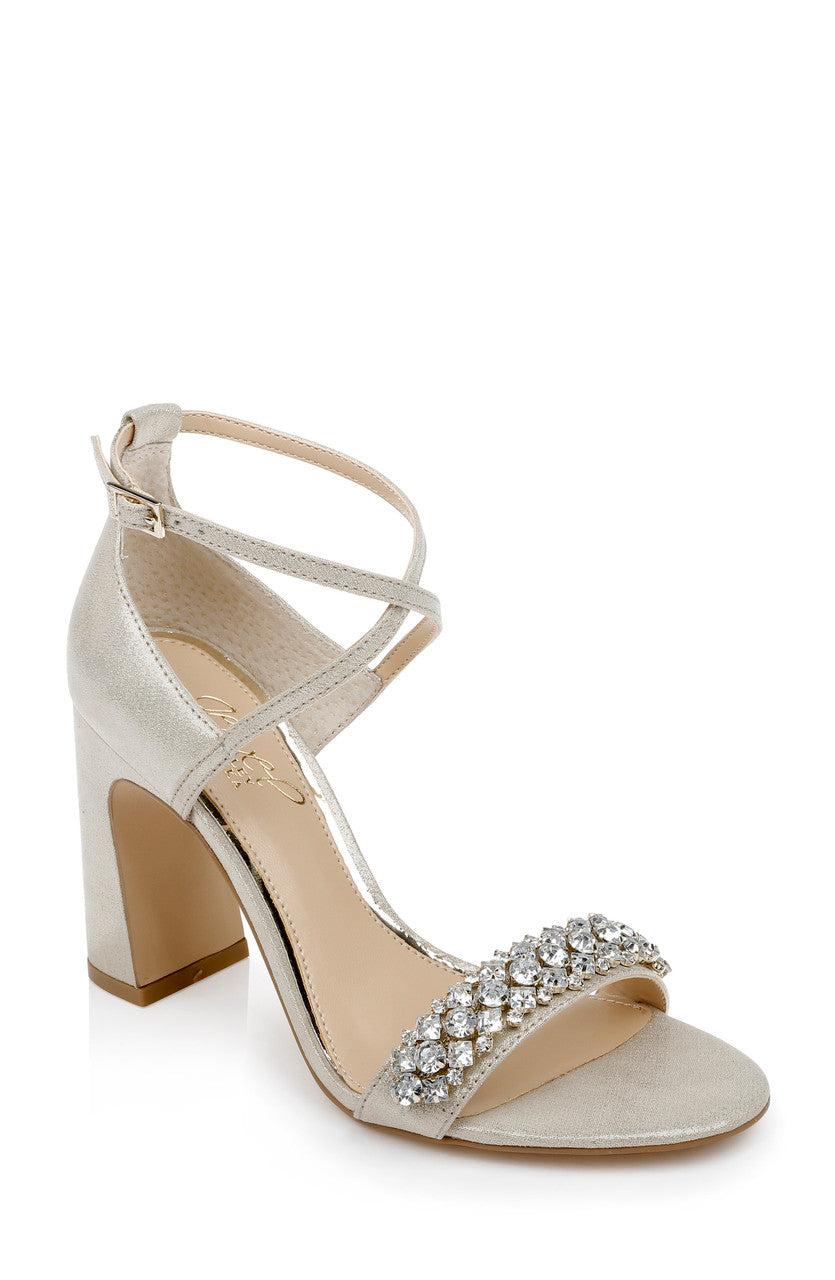 Penny Crystal Embellished Block Heel by BADGLEY MISCHKA