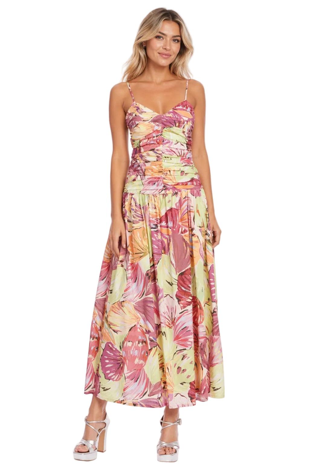 Printed Spaghetti Strap Cotton Day Dress by BADGLEY MISCHKA