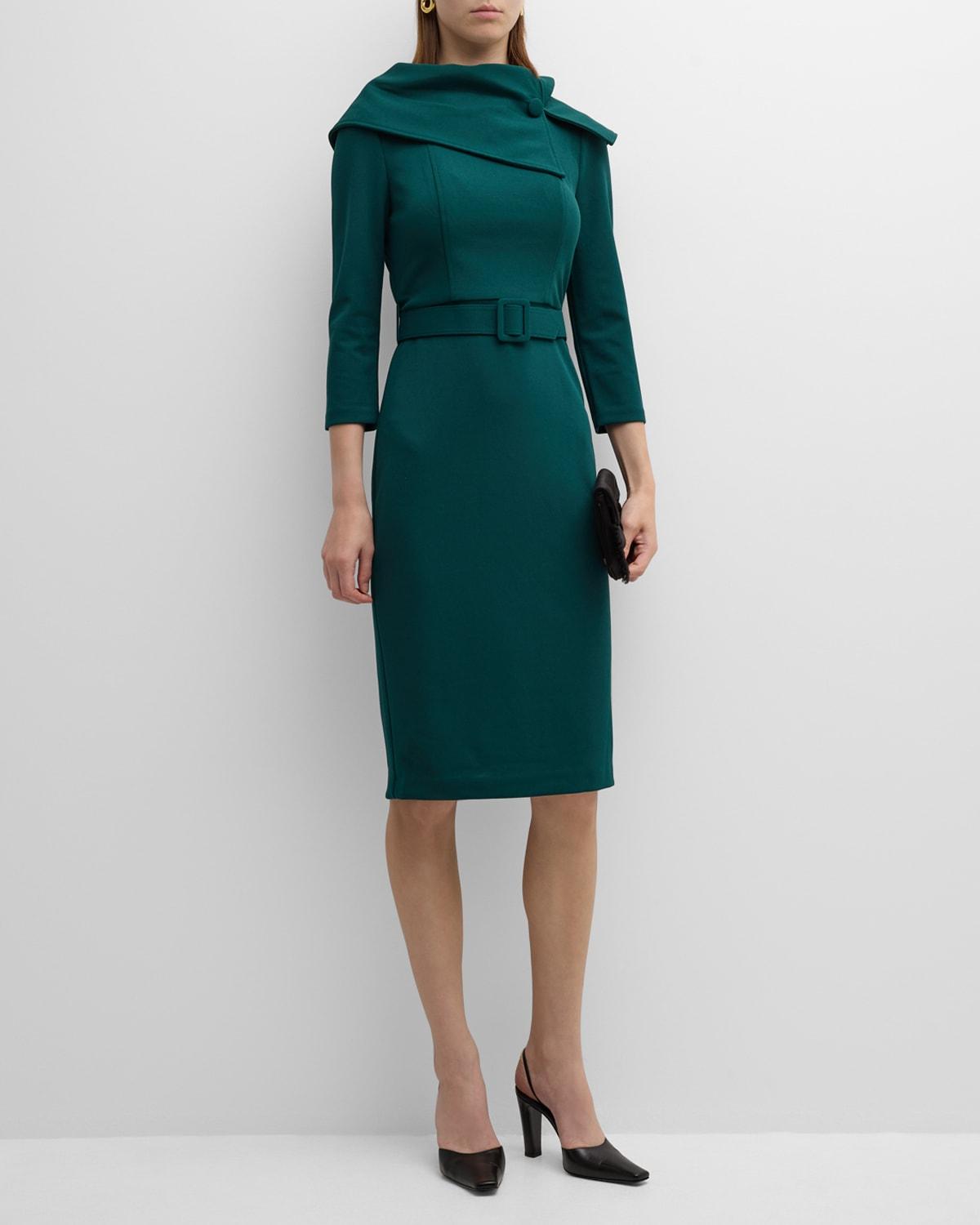 Reo Belted 3/4-Sleeve  Sheath Dress by BADGLEY MISCHKA