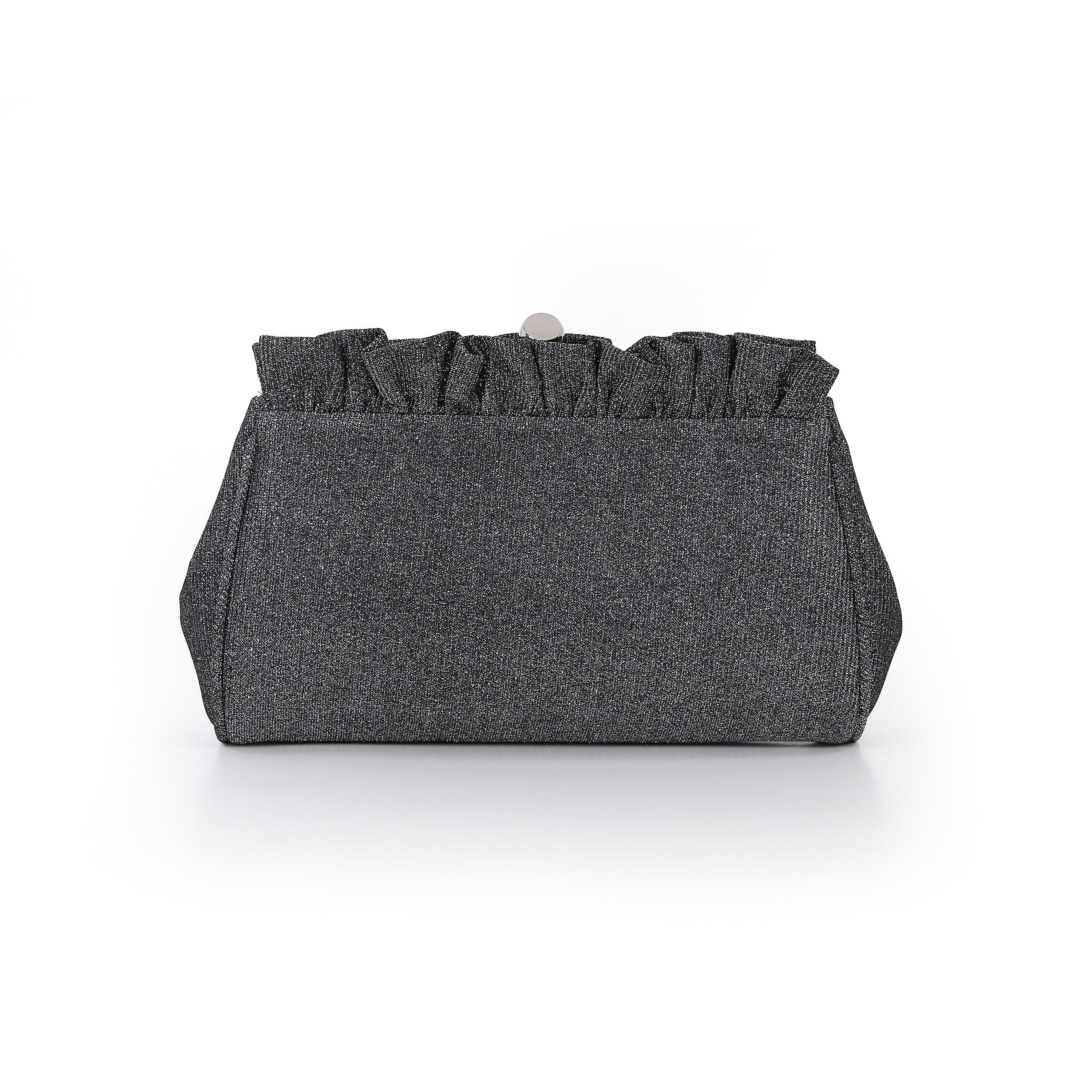 Ria Ruffled Sparkle Jacquard Clutch by BADGLEY MISCHKA