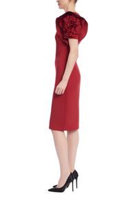 Rosette Short Sleeve Sheath Dress by BADGLEY MISCHKA Rosette Short Sleeve Sheath Dress by BADGLEY MISCHKA