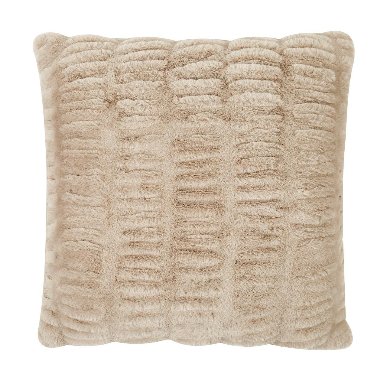 Ruched Faux Fur Decorative Pillow by BADGLEY MISCHKA