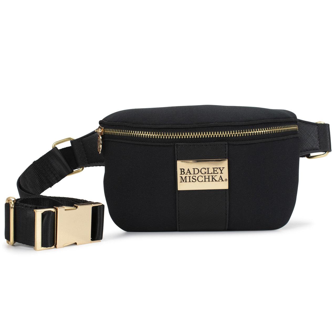 Sage Scuba and Vegan Leather Belt Bag by BADGLEY MISCHKA