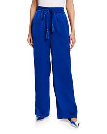 Satin Drawstring Pants by BADGLEY MISCHKA