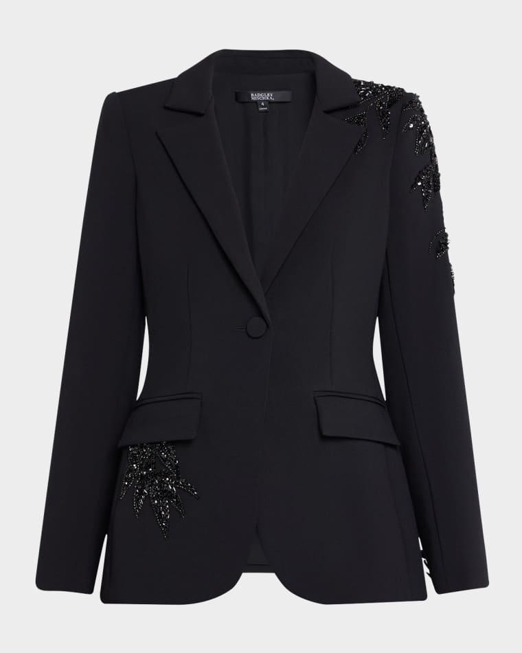 Single-Button Bead Embellished Jacket by BADGLEY MISCHKA