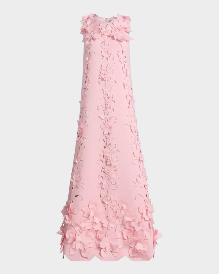 Sleeveless Cutout Floral Applique Gown by BADGLEY MISCHKA