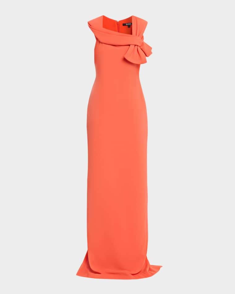 Sleeveless Draped Column Gown by BADGLEY MISCHKA