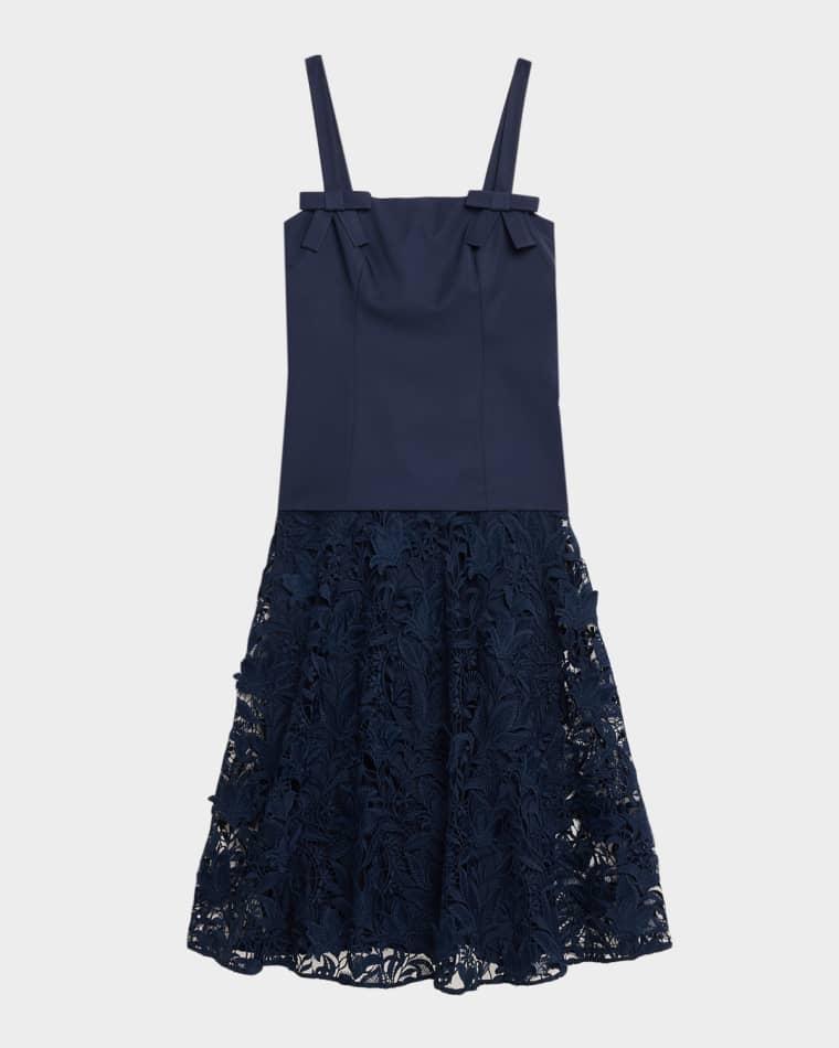 Sleeveless Lace-Skirt Midi Dress by BADGLEY MISCHKA