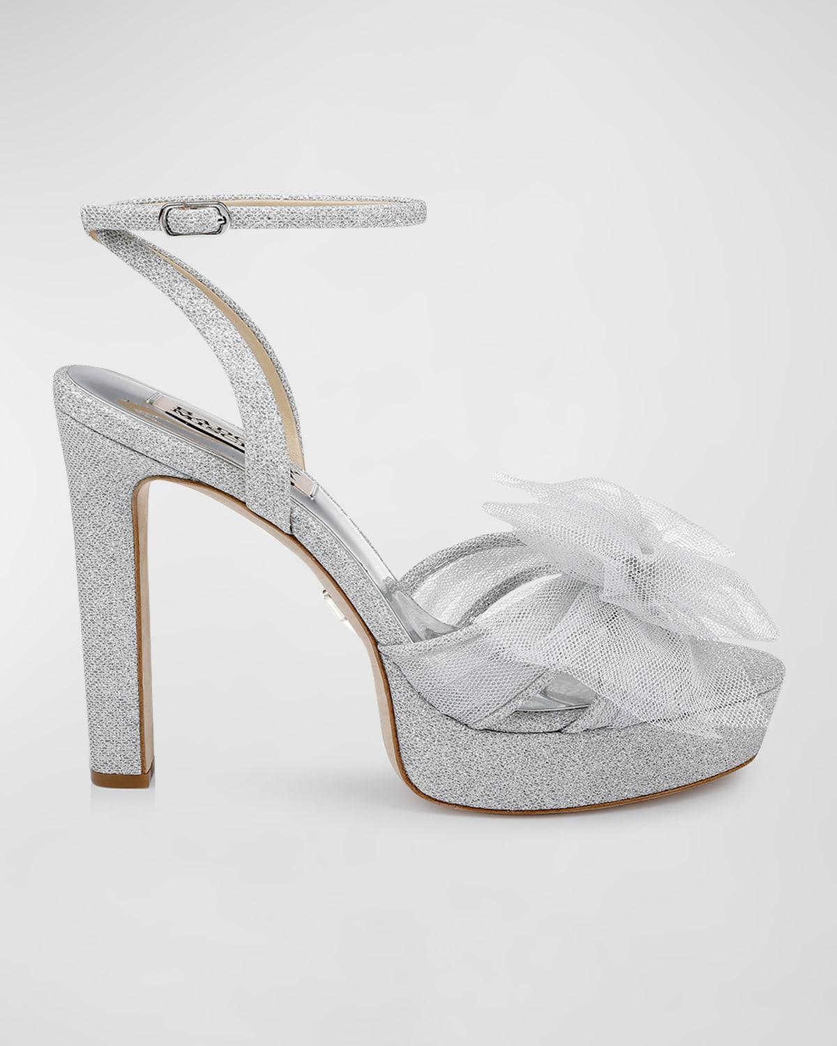 Sophie Tulle-Bow Platform Sandals by BADGLEY MISCHKA