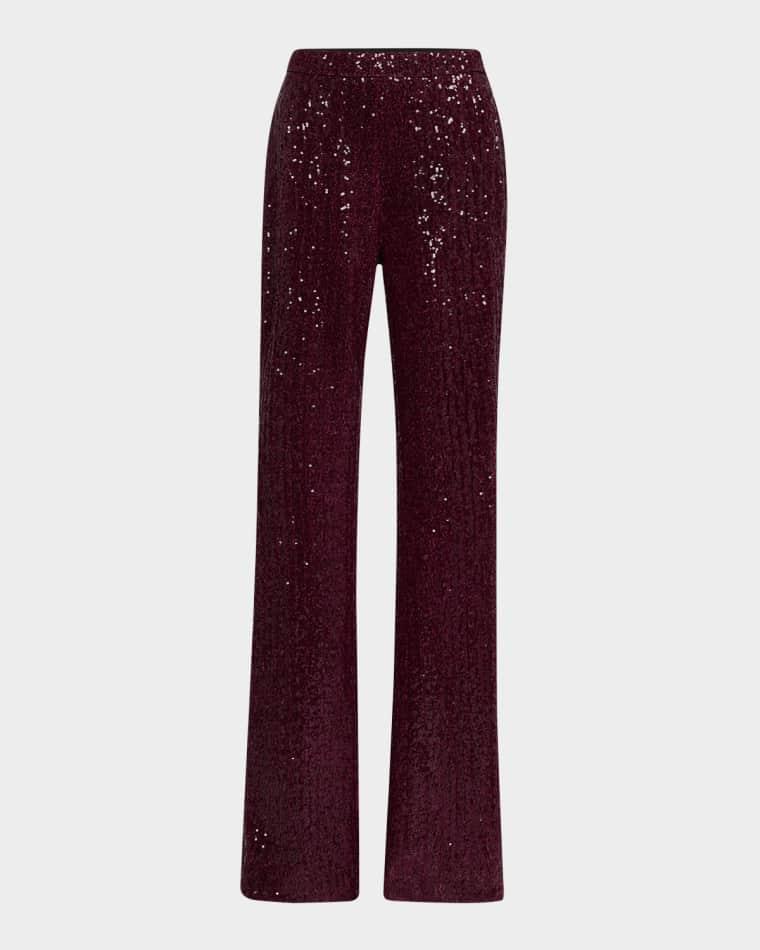 Straight-Leg Sequin Pants by BADGLEY MISCHKA