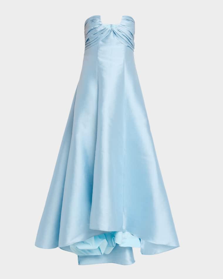 Strapless High-Low Pique Gown by BADGLEY MISCHKA