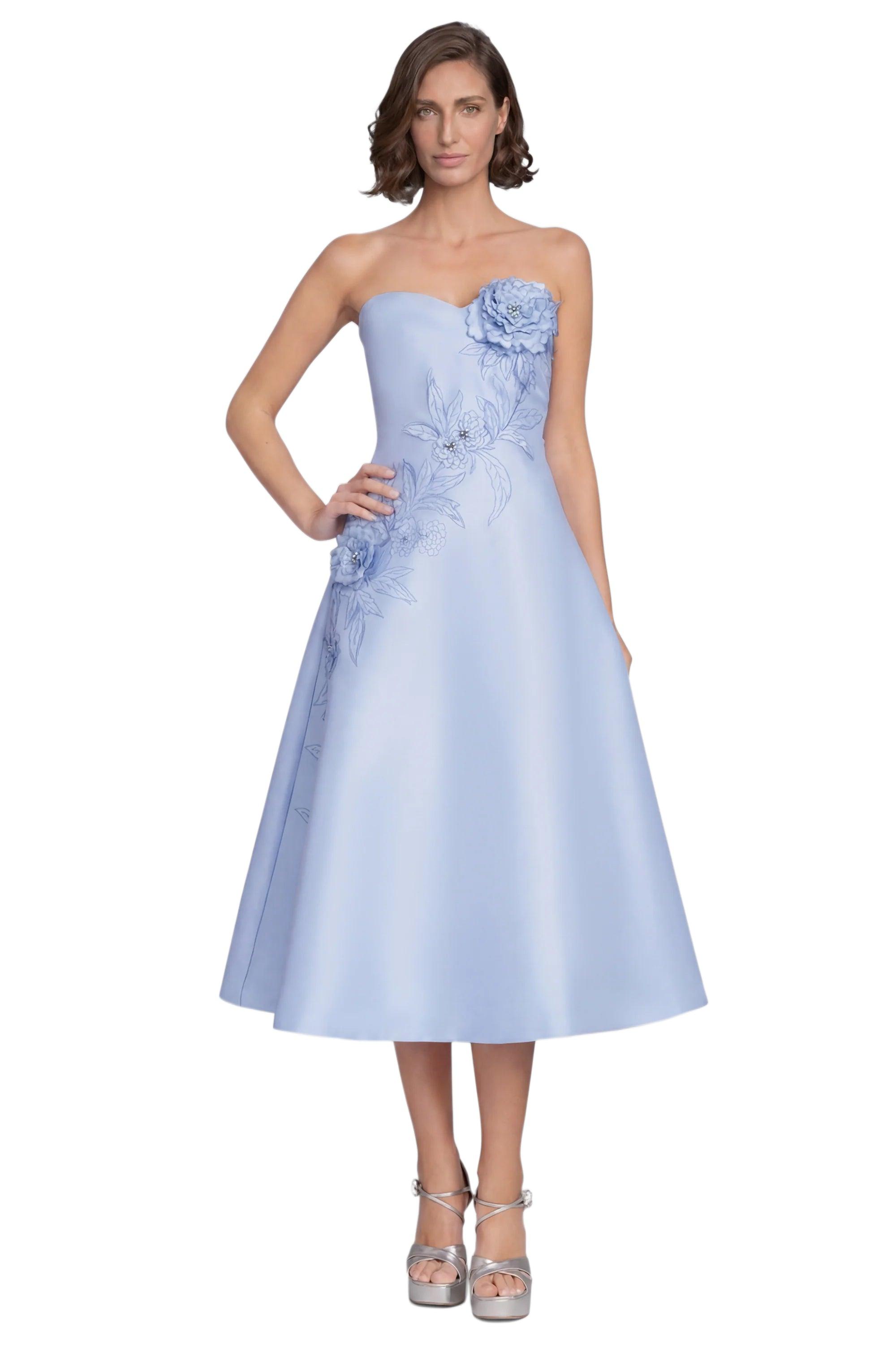 Sweetheart Strapless A-Line Midi Dress by BADGLEY MISCHKA