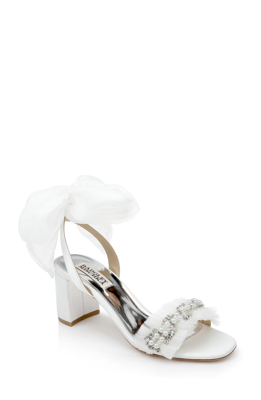 Tana Block Heel Sandal With Chiffon by BADGLEY MISCHKA