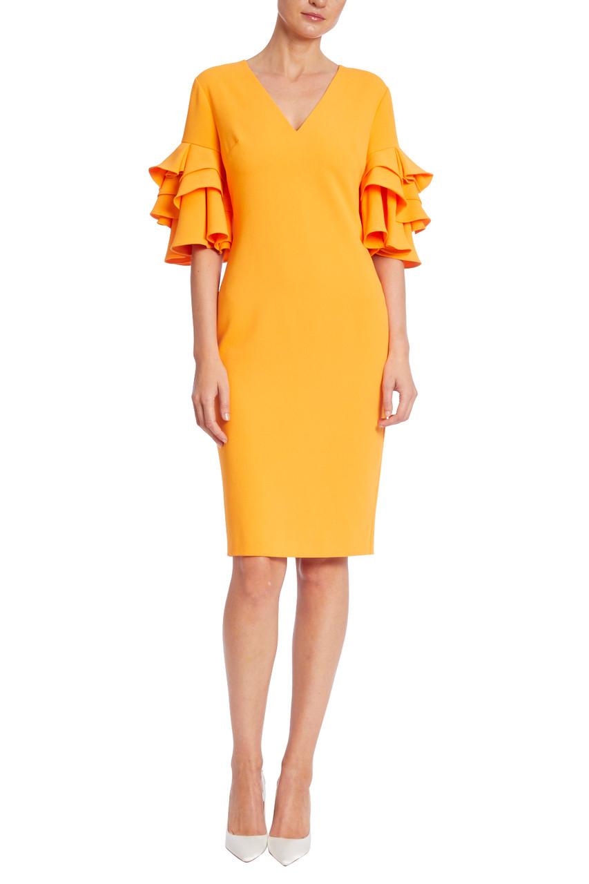 Tangerine Tiered Sleeve Dress by BADGLEY MISCHKA