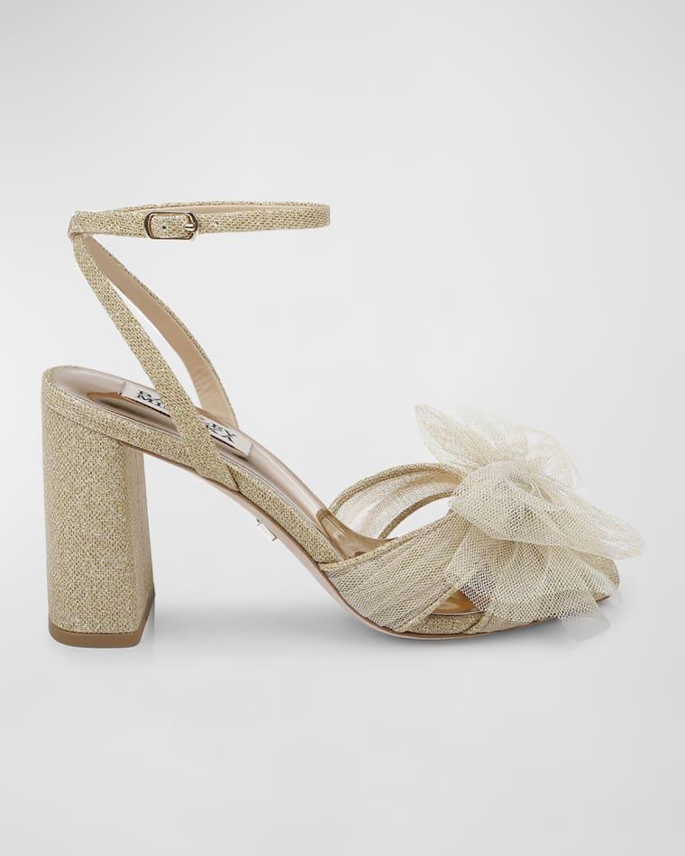 Tess Tulle Bow Ankle-Strap Sandals by BADGLEY MISCHKA