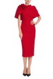 Tweed Rosette Capelet Sheath Dress by BADGLEY MISCHKA