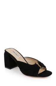 Vayla Ruched Block Heel Mule Sandal by BADGLEY MISCHKA Vayla Ruched Block Heel Mule Sandal by BADGLEY MISCHKA