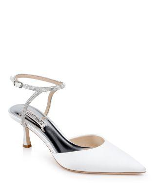 Women's Autumn Pointed Toe Pav&eacute; Embellished Mid Heel Pumps by BADGLEY MISCHKA