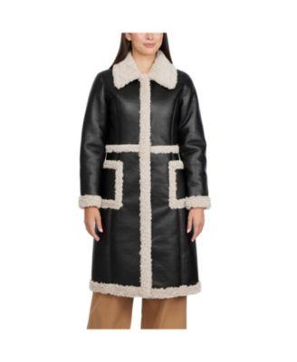 Women's Faux Shearling Single Breasted Coat by BADGLEY MISCHKA