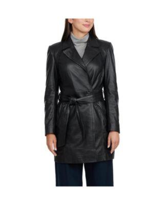 Women's Teresa Genuine Leather Wrap Trench coat by BADGLEY MISCHKA Women's Teresa Genuine Leather Wrap Trench coat by BADGLEY MISCHKA