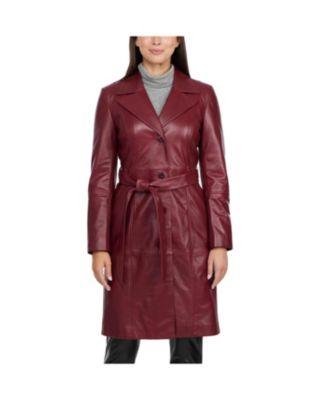 Women's Tibbie Genuine Leather Single Breasted Trenchcoat by BADGLEY MISCHKA Women's Tibbie Genuine Leather Single Breasted Trenchcoat by BADGLEY MISCHKA