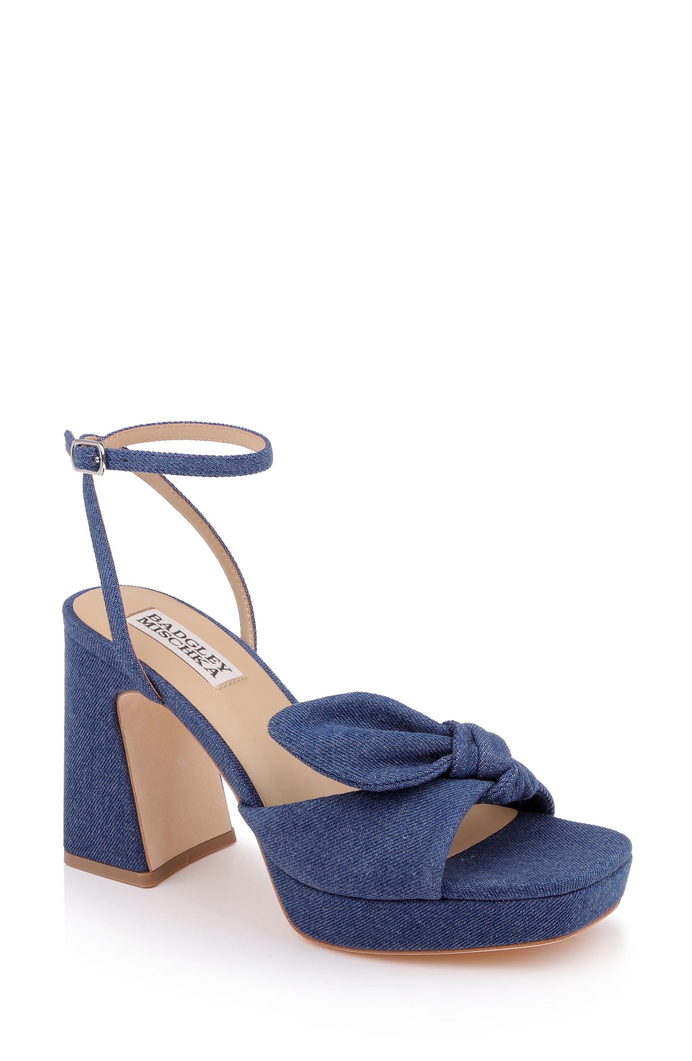 Yuki Bow Ankle Strap Platform Sandal by BADGLEY MISCHKA