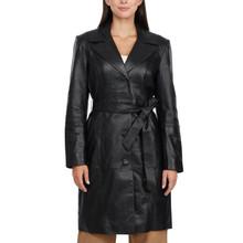 Yuna Single Breasted Leather Trench Coat by BADGLEY MISCHKA