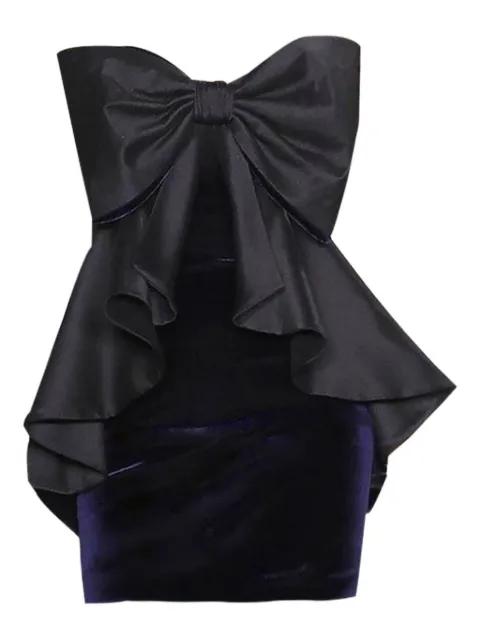 bow-detail peplum mini dress by BADGLEY MISCHKA