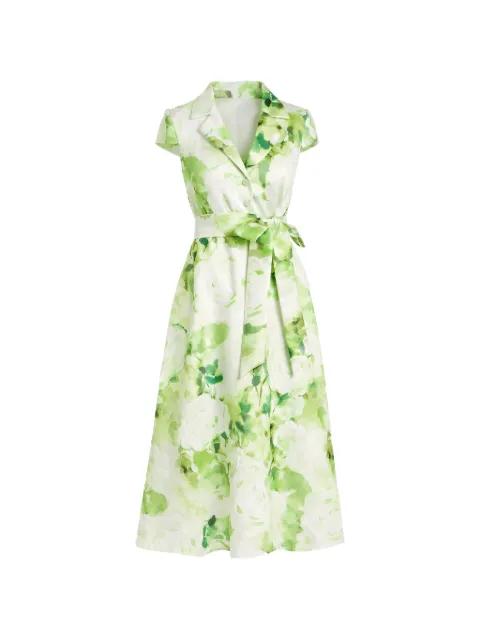 floral-print belted midi dress by BADGLEY MISCHKA