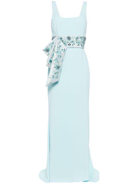 sash-detail sleeveless gown by BADGLEY MISCHKA