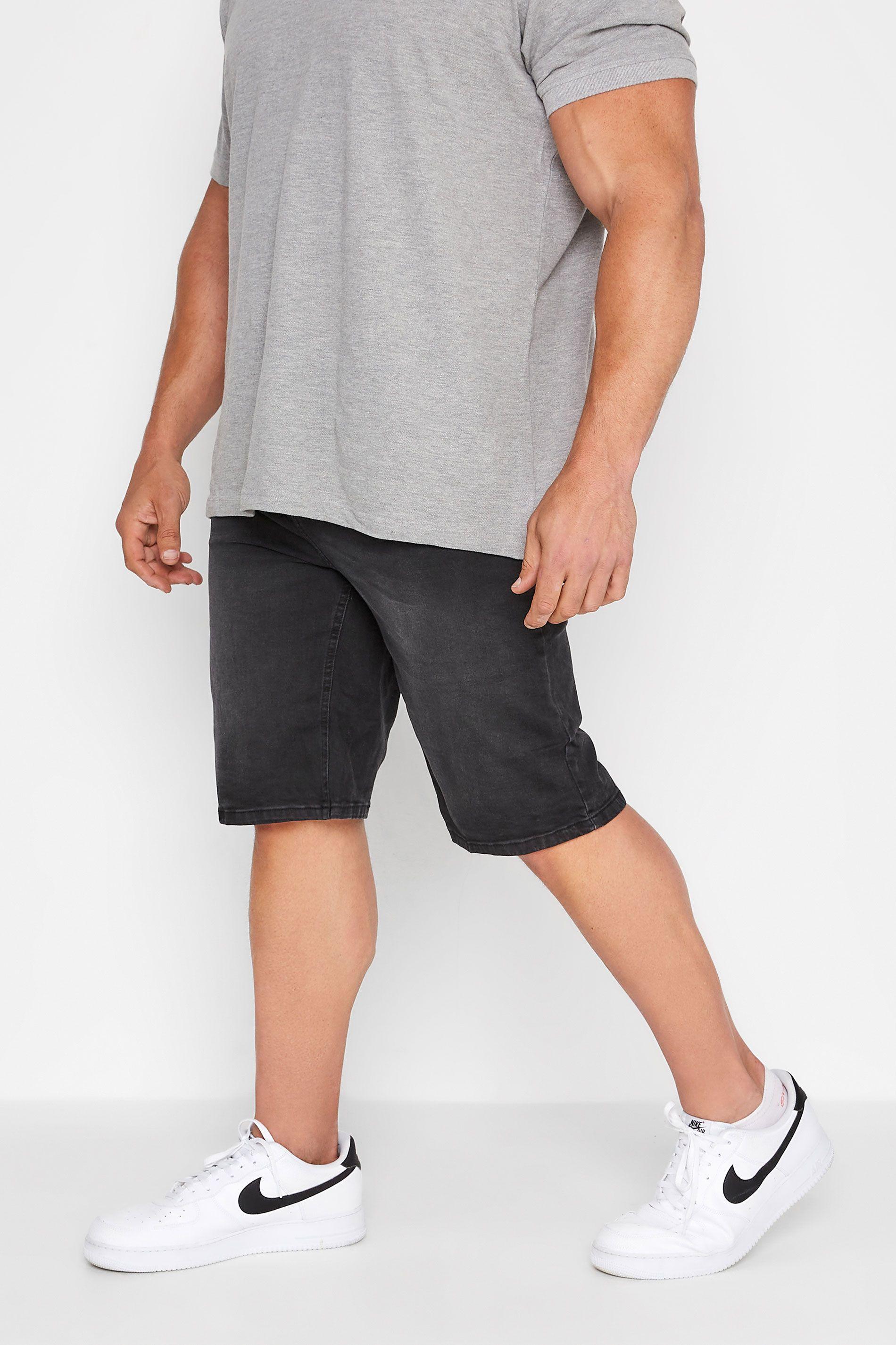 Denim Distressed Shorts by BADRHINO
